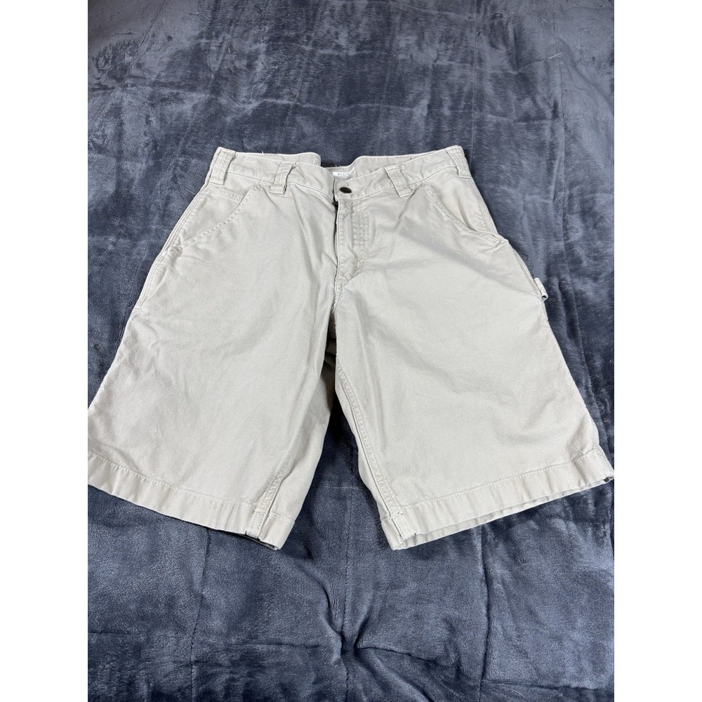 Carhartt BS2514-M Relaxed Fit 10" Inseam Beige Canvas Work Shorts Men's Size 32